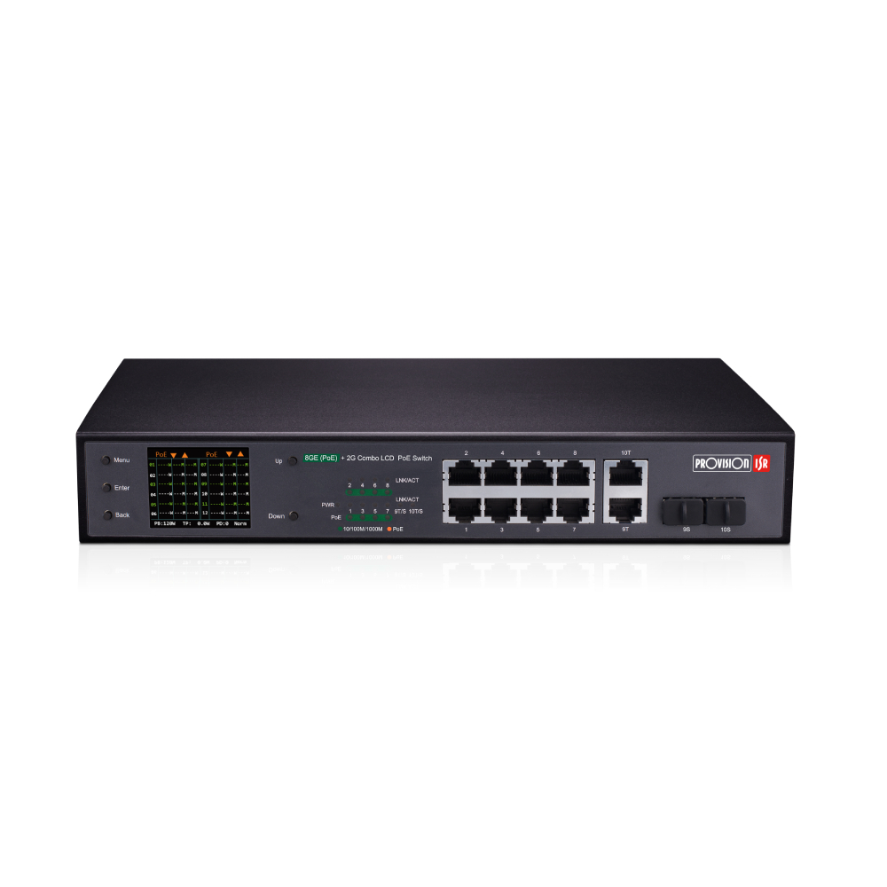 POE комутатор Provision-ISR PoES-08120GCL+2Combo