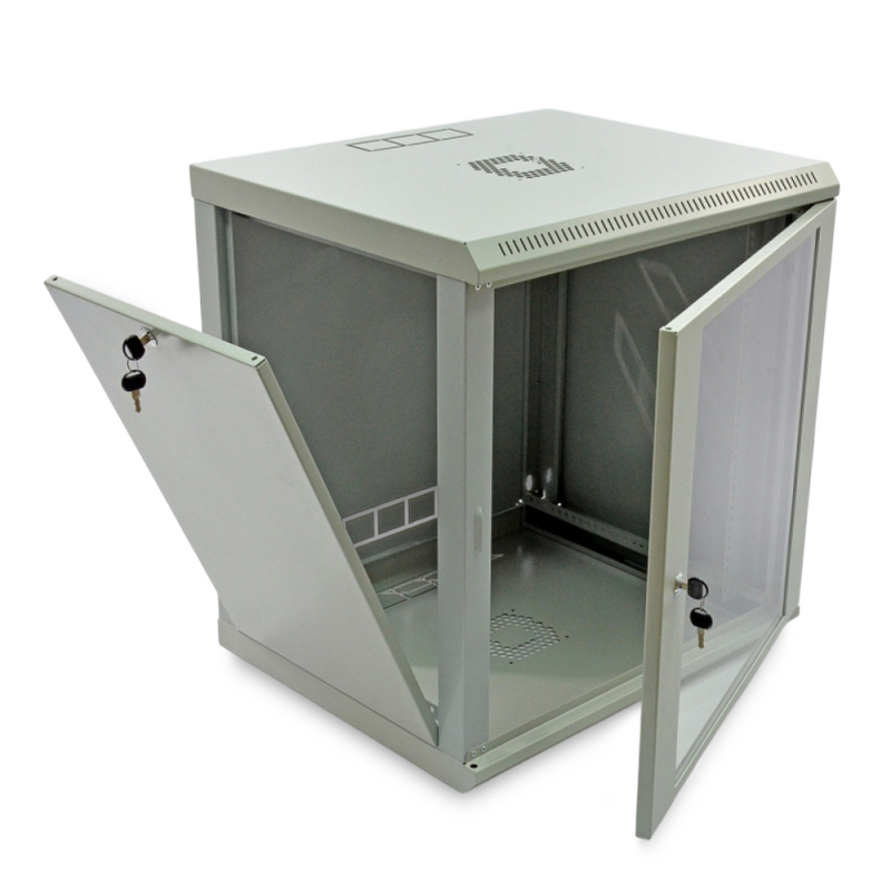 Шафа SteelNet 12U 600 x 600 (скло, сірий)