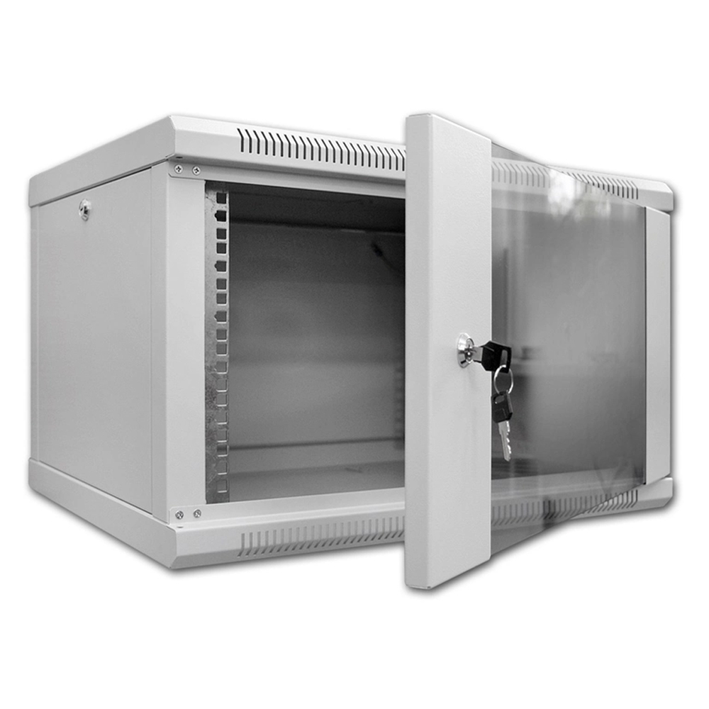 Шафа SteelNet 7U 600 x 400 скло, сірий