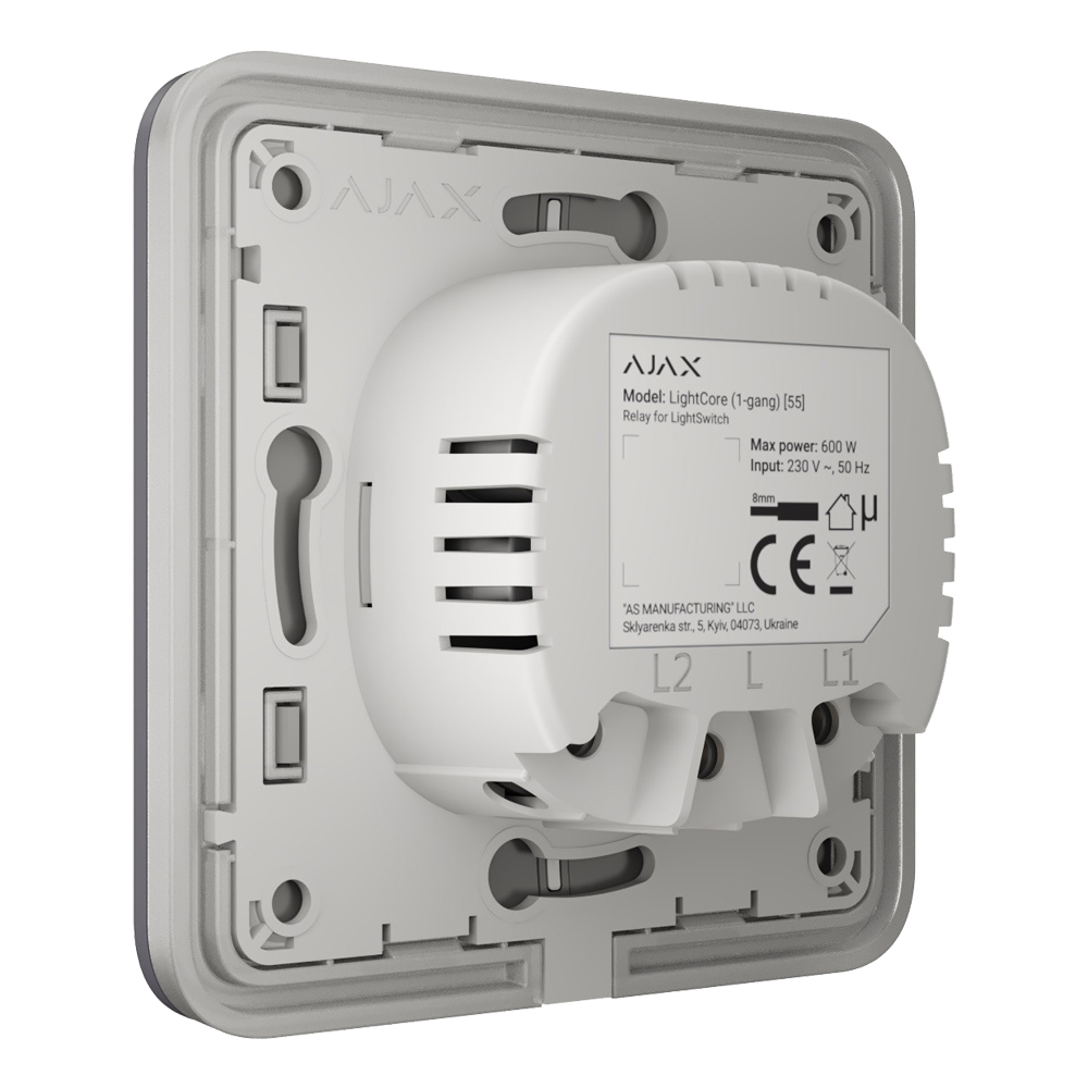 Вимикач Ajax LightSwitch 2-gang Graphite
