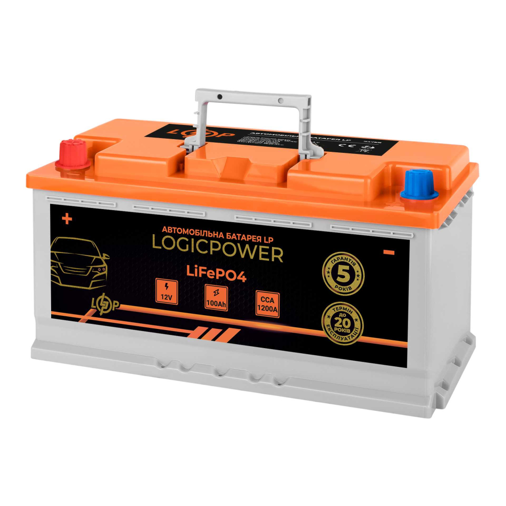 Акумулятор LogicPower LiFePO4 12V - 100 Ah (+ зліва) BMS 1200А