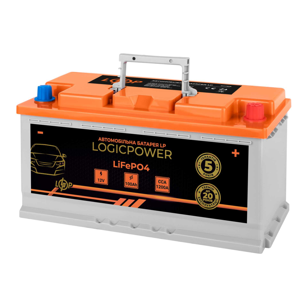 Акумулятор LogicPower LP LiFePO4 12V - 100 Ah (+ праворуч) BMS 1200А