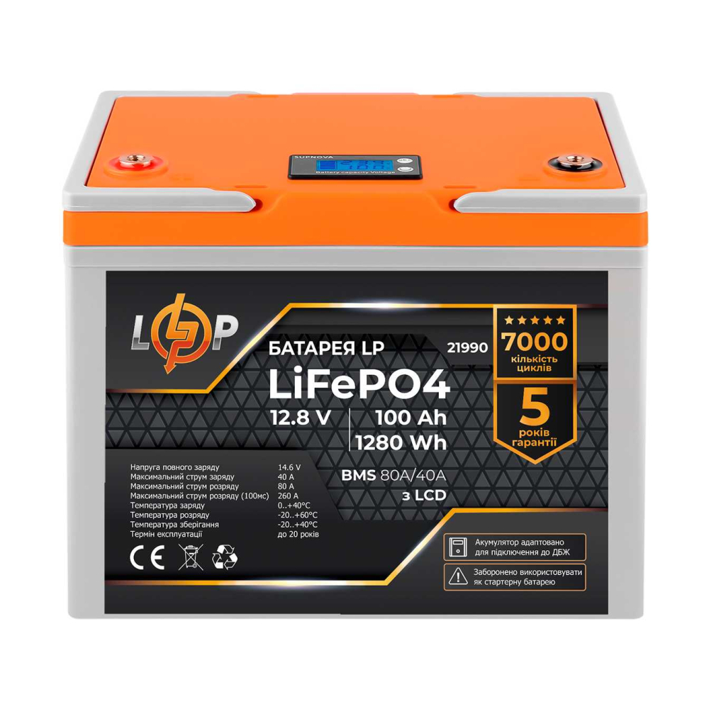Комплект резервного живлення LogicPower B1500 + літієва (LiFePO4) батарея 1280Wh