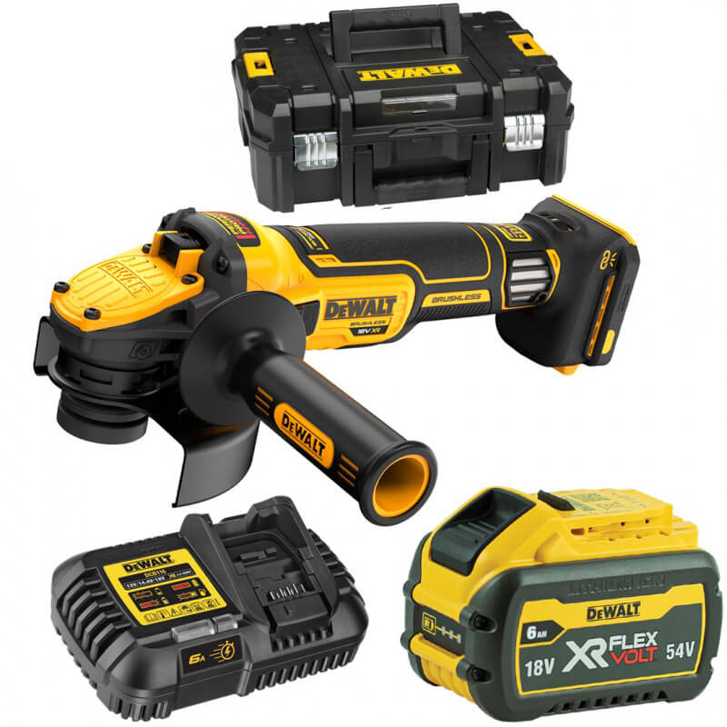 Кутова шліфувальна машина акумуляторна  DeWALT безщіткова DCG409VST1
