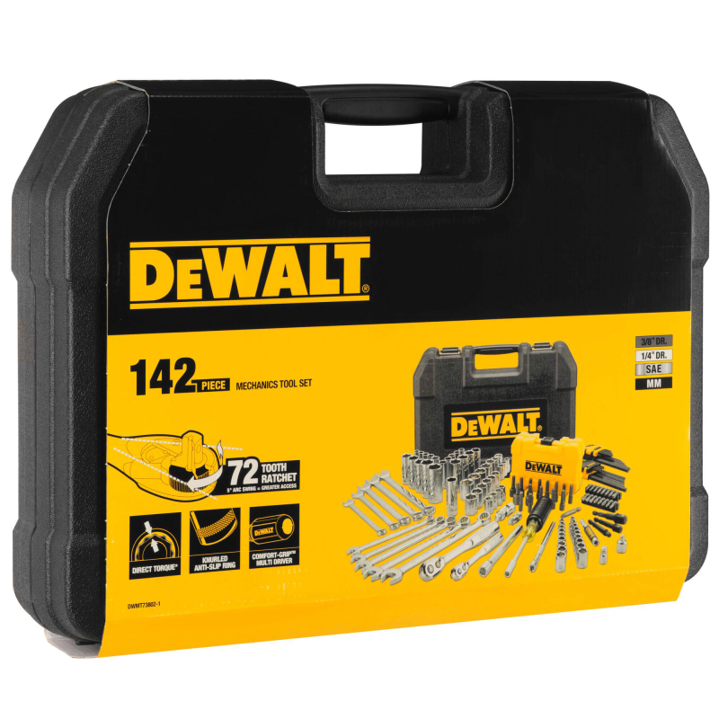 Набір інструментів DeWALT 1/4, 3/8, 142 предмети. DWMT73802-1