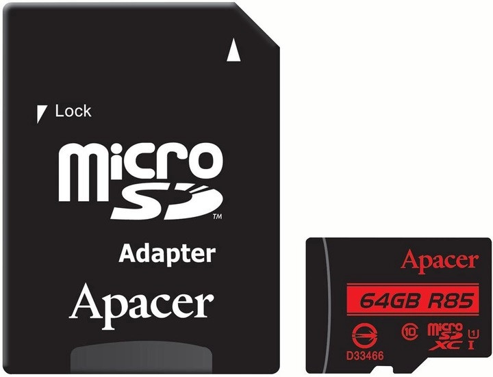 Карта памяті Apacer microSDXC 64 GB class 10 UHS-1 (SD64C10A)