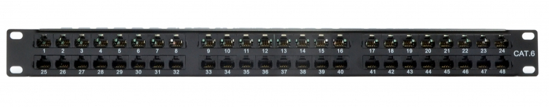 Патч панель EPNew 19" 48xRJ-45 UTP, кат. 6, 1U, dual type, (6PLD-U48BK1UZ)