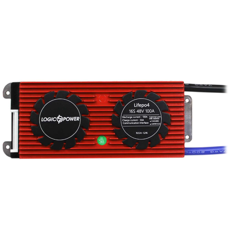BMS плата LogicPower LiFePO4 48V 16S Dis 100A Ch 50A UART+RS485+CAN
