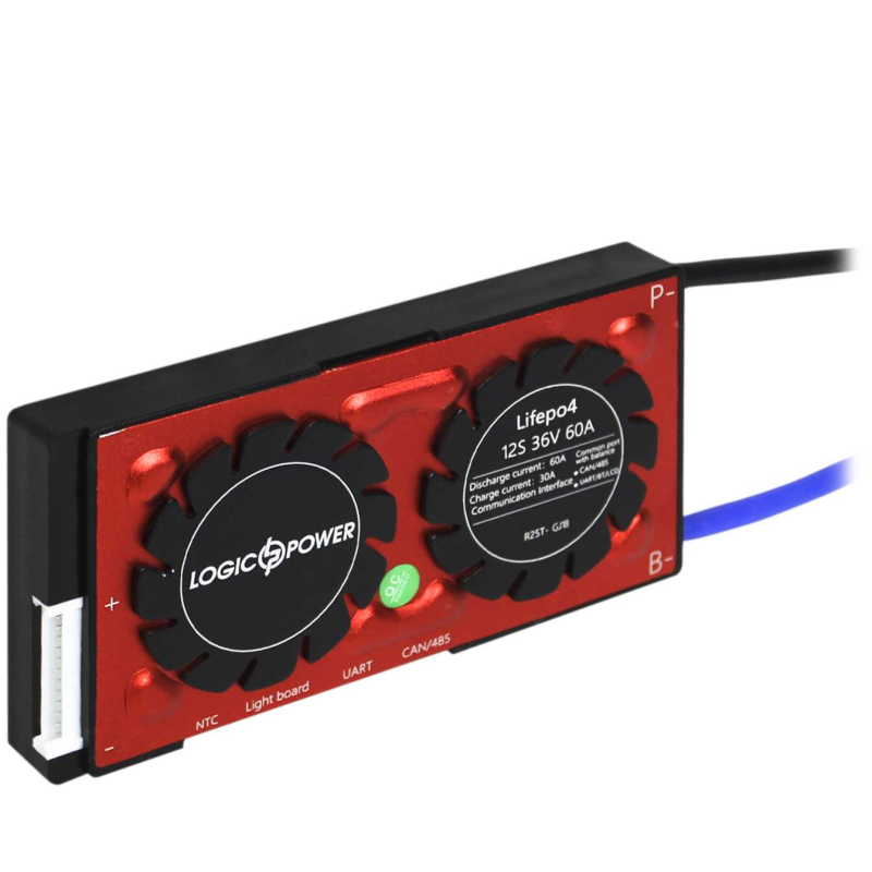 BMS плата LogicPower 36V 12S Dis 60A Ch 30A UART+RS485+CAN