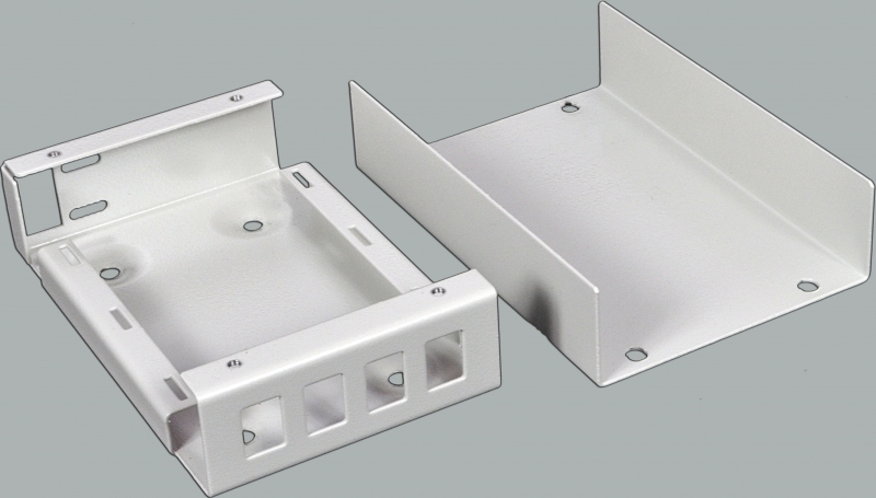 Бокс CMS (120х80х28мм) 4 SC Simplex/ 4 LC Duplex сірий, (UA-FOBS4SCS-G)