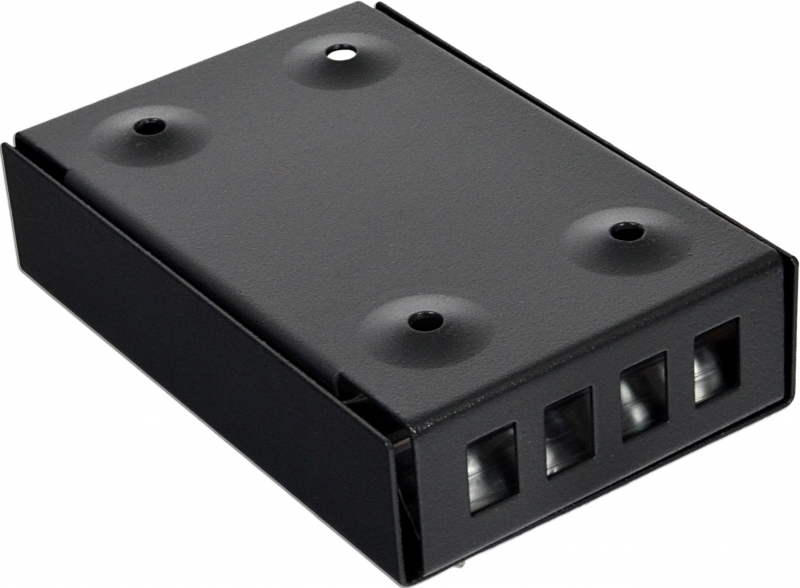 Бокс CMS (120х80х28мм) 4 SC Simplex/ 4 LC Duplex чорний, (UA-FOBS4SCS-B)