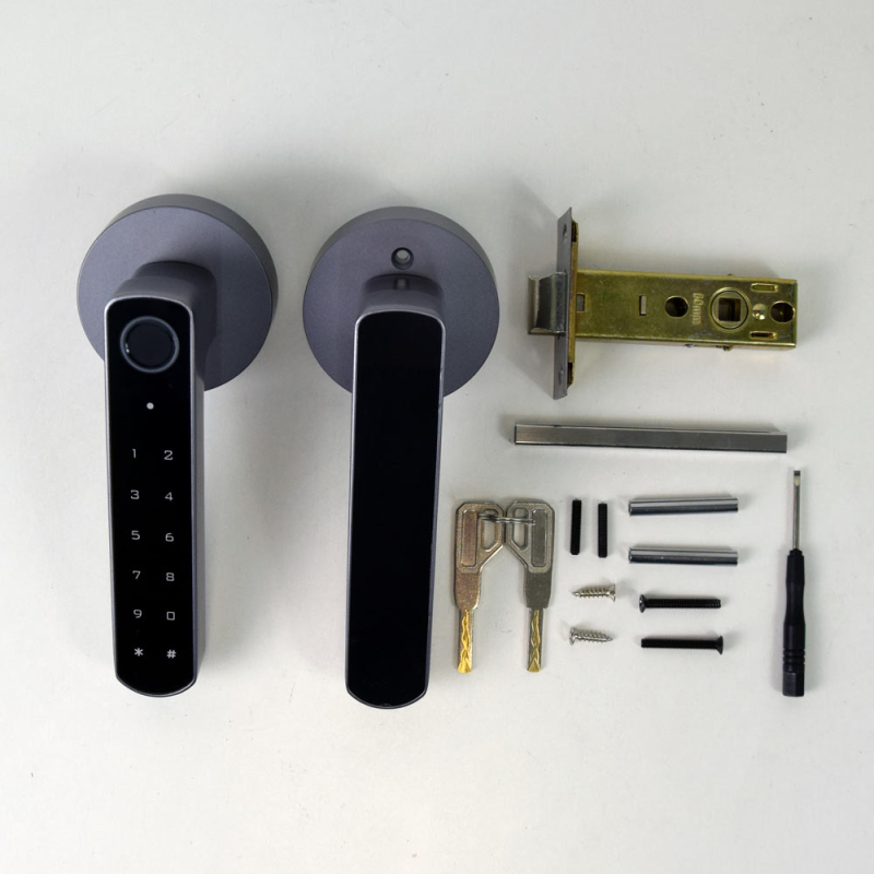 Замок Atis Lock BT-100-T Grey з доступом за відбитком пальця і підтримкою Tuya Smart