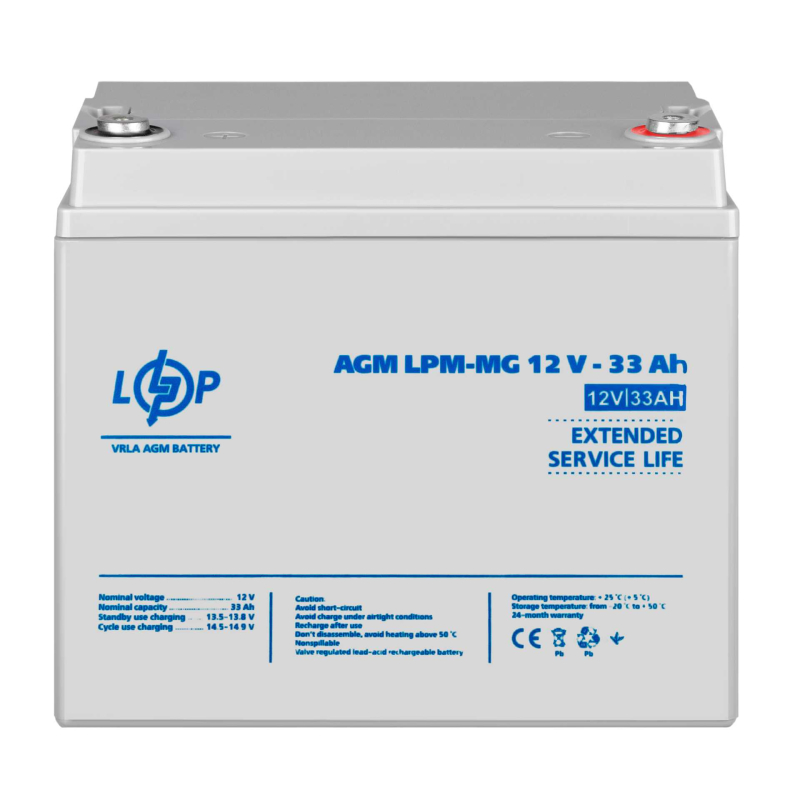 Акумулятор LogicPower LPM-MG 12V - 33 Ah + справа