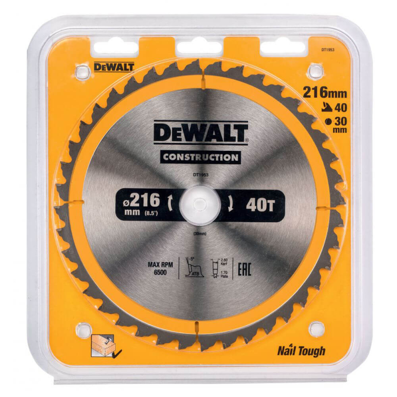 Диск пилковий DeWALT СONSTRUCTION DT1953