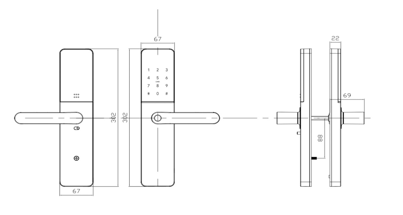 Замок Seven Lock SL-7779BFW black (без врізної частини)
