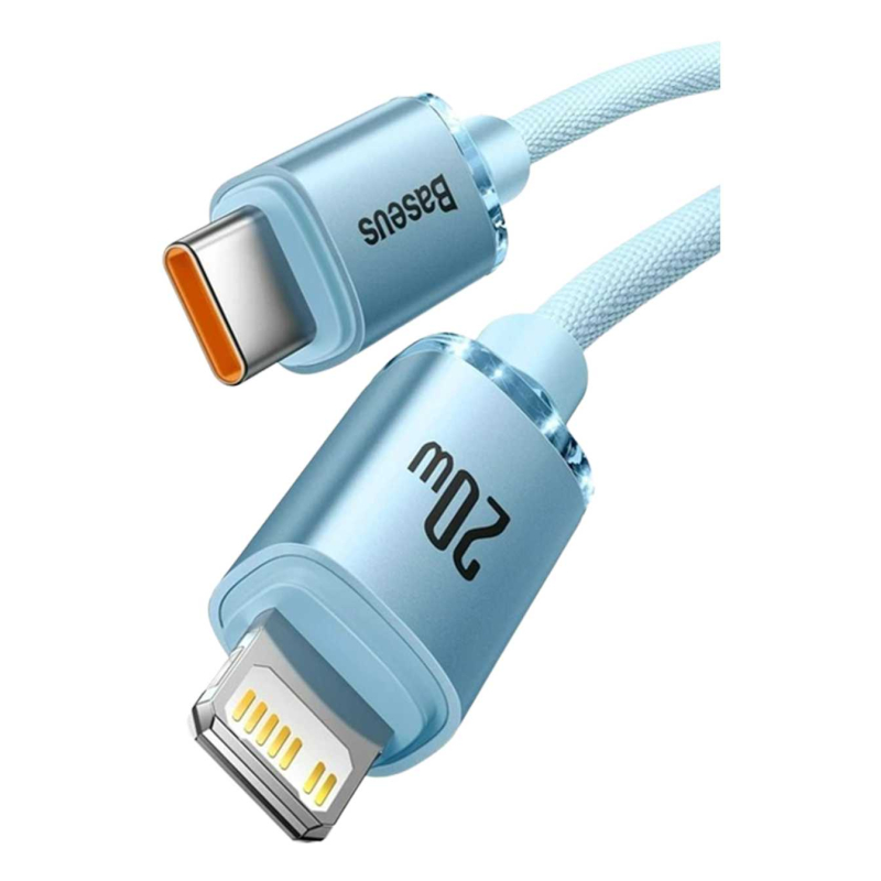 Кабель Baseus Crystal Shine Type-C to Lightning 20W 1.2M Голубой (CAJY001303)