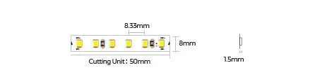 LED-стрічка RISHANG 120-2835-24V-IP20 8,6W 818Lm 3000K 50м (RN08C0TC-B-WW_50)