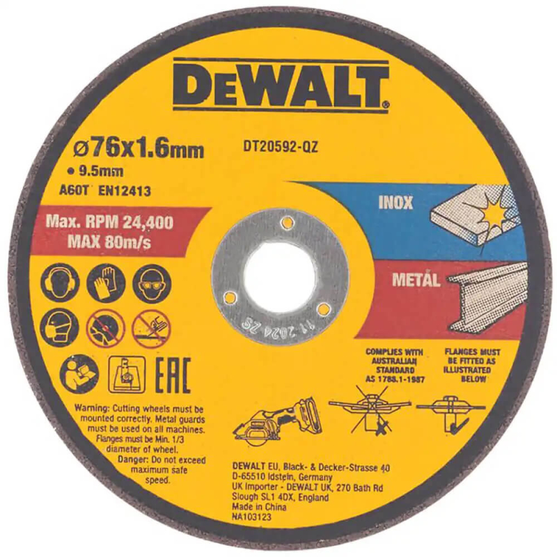 Відрізний круг DeWALT DT20592