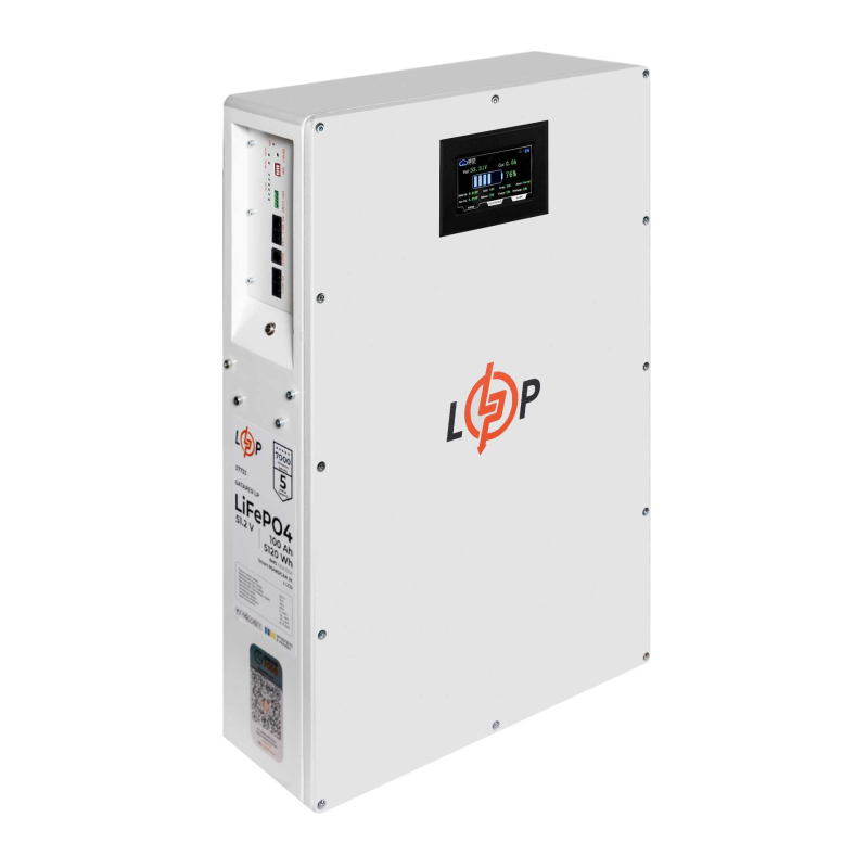 Акумулятор LogicPower 51,2V - 100 Ah (5120Wh) (BMS 100A/50А) метал LCD Smart RS485/CAN JK