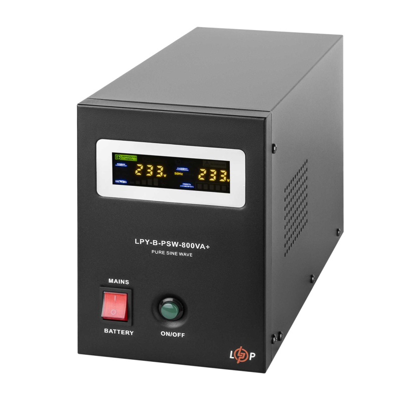 Джерело безперебійного живлення LogicPower LPY-B-PSW-800VA+(560Вт) 5A/15A