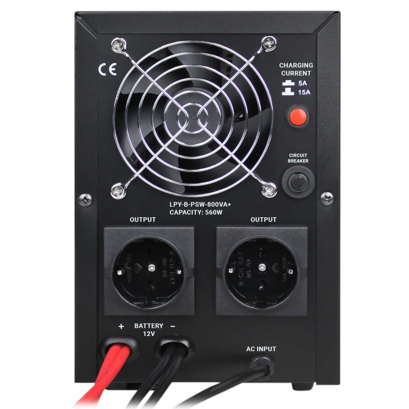 Джерело безперебійного живлення LogicPower LPY-B-PSW-800VA+(560Вт) 5A/15A