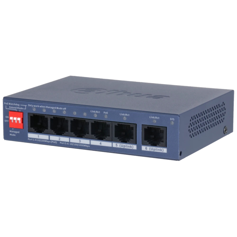 POE комутатор Dahua DH-CS4006-4ET2GT-60 PoE