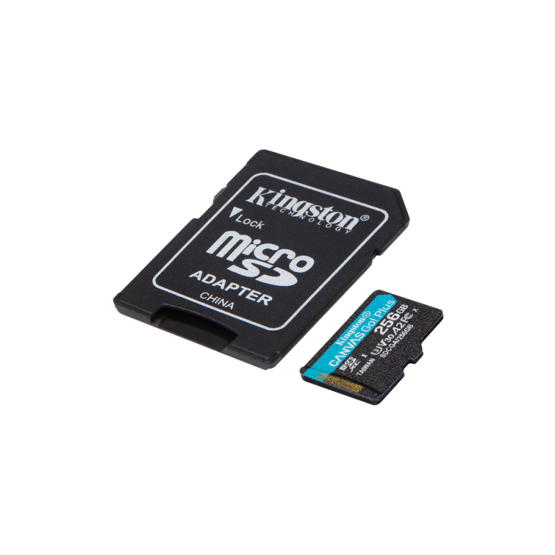 Карта памяті Kingston microSDXC 256GB Canvas Go! Plus G4 Class 10 UHS-I U3 V30 A2 + SD-адаптер (SDCG4/256GB)