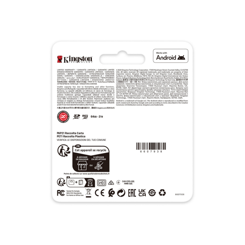 Карта памяті Kingston microSDXC 256GB Canvas Go! Plus G4 Class 10 UHS-I U3 V30 A2 + SD-адаптер (SDCG4/256GB)