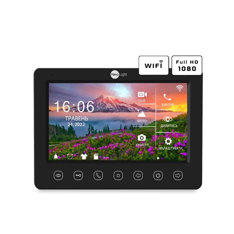 Комплект домофону Neolight Kappa+ HD WF 7 дюймов + Solo Graphite (KitNLightSoloBlackG)