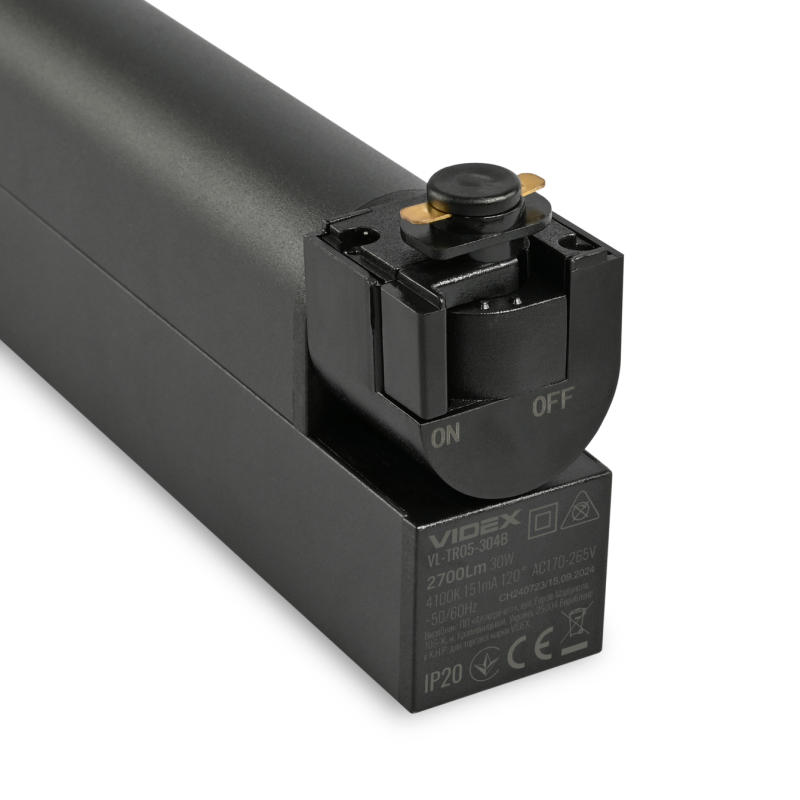 Світильник трековий VIDEX TR05 30W 4100K 220V LED (чорний)