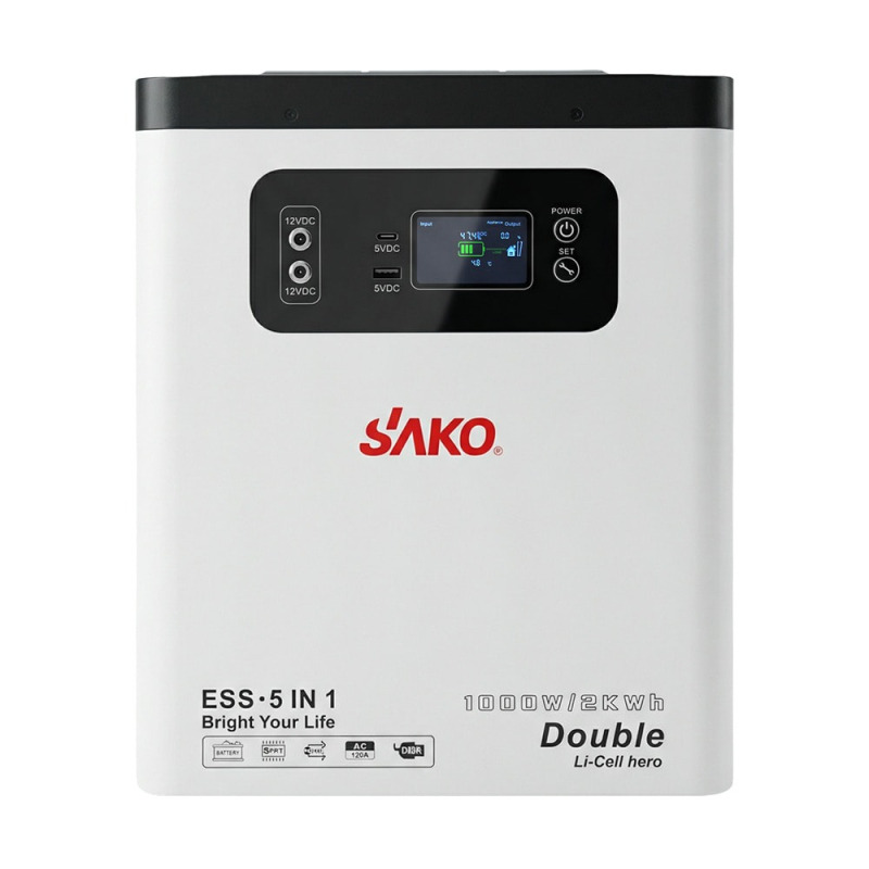 Портативне джерело живлення SAKO Alpha-ESS-1000W/2KWh потужність 1000 Вт, енергоємність 2009.6 Вт·год, LifePO4