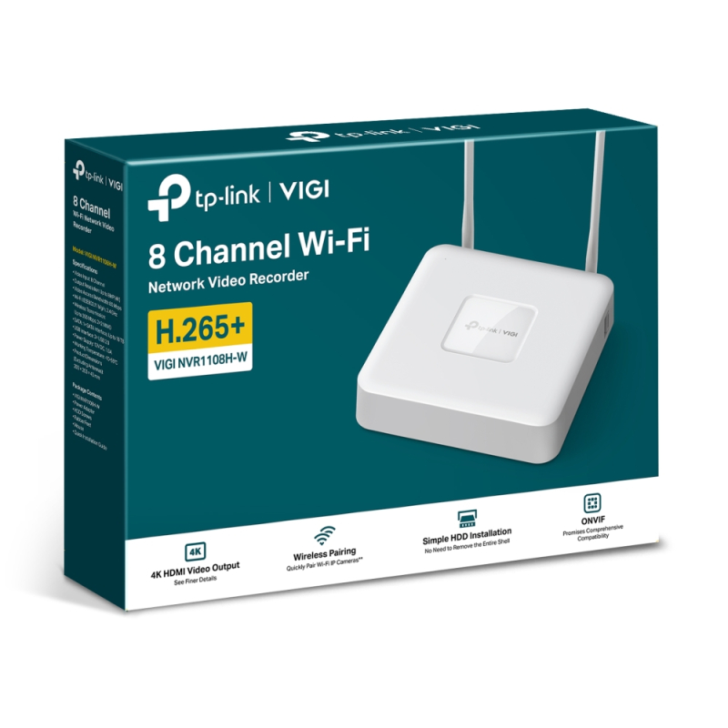 Ip відеореєстратор TP-Link VIGI NVR1108H-W з Wi-Fi 8-канальний