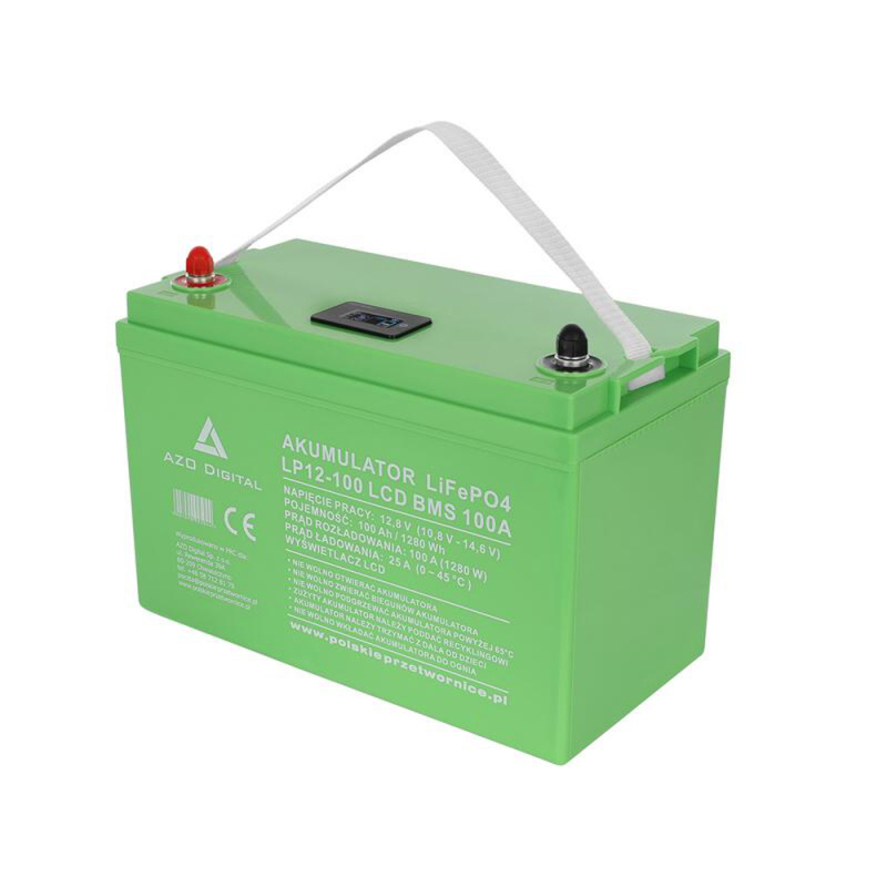 Акумуляторна батарея AZO Digital LiFePO4 LP12-100 100Ah 12V 100A LCD