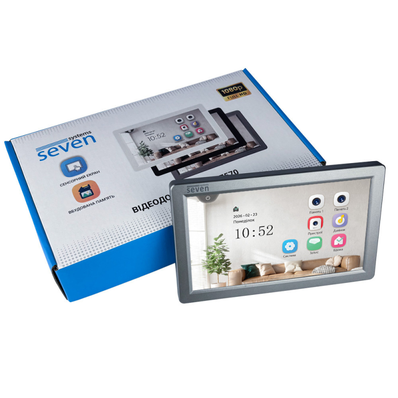 Відеодомофон SEVEN Systems DP-7570 FHD IPS grey