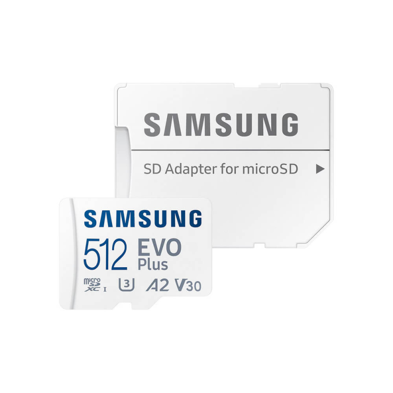 Карта памяті Samsung Evo Plus microSDXC 512GB UHS-I U3 V30 A2 + SD адаптер (MB-MC512SA/EU)