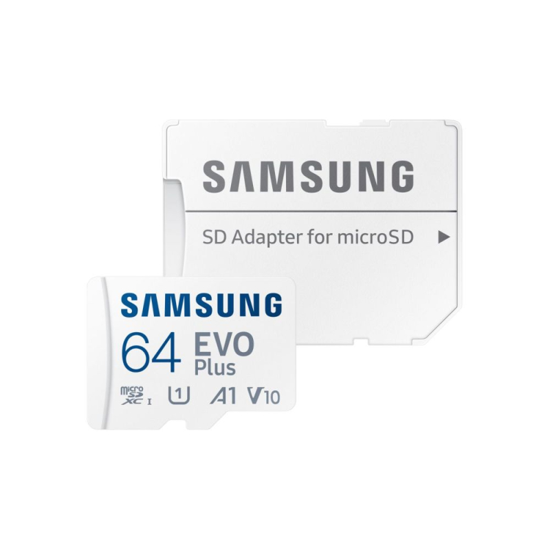Карта памяті Samsung Evo Plus microSDXC 64GB UHS-I U1 V10 A1 + SD адаптер (MB-MC64SA/EU)