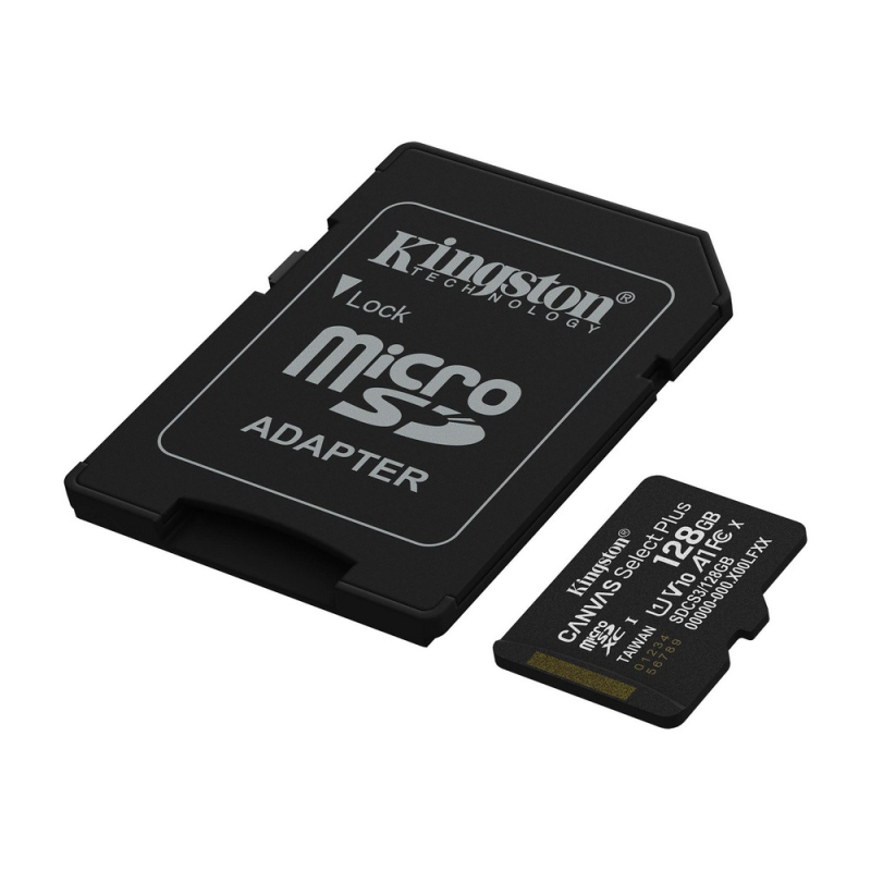 Карта памяті Kingston microSDXC 128GB Canvas Select Plus Class 10 UHS-I + SD-адаптер (SDCS3/128GB)