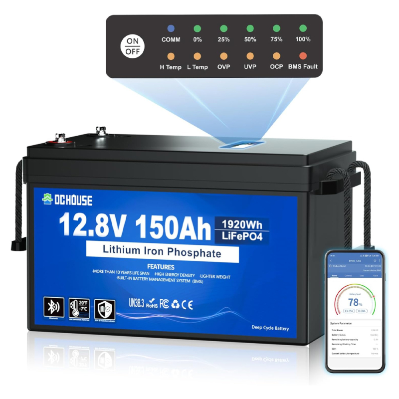 Акумулятор DC HOUSE LiFePO4 12.8V 150Ah Bluetooth (ECO-LFP1215005)