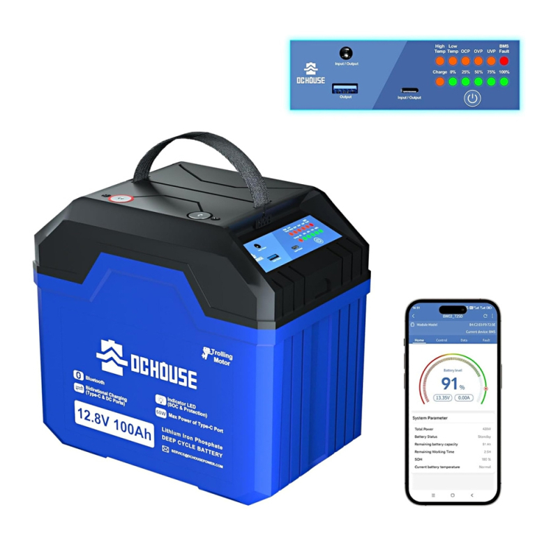 Акумулятор DC HOUSE LiFePO4 12.8V 100Ah Bluetooth Portable (ECO-LFP1210004)