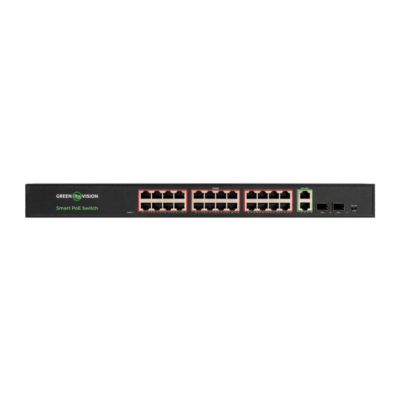 POE комутатор Green Vision GV-023-D-24G+2PG+2SFP