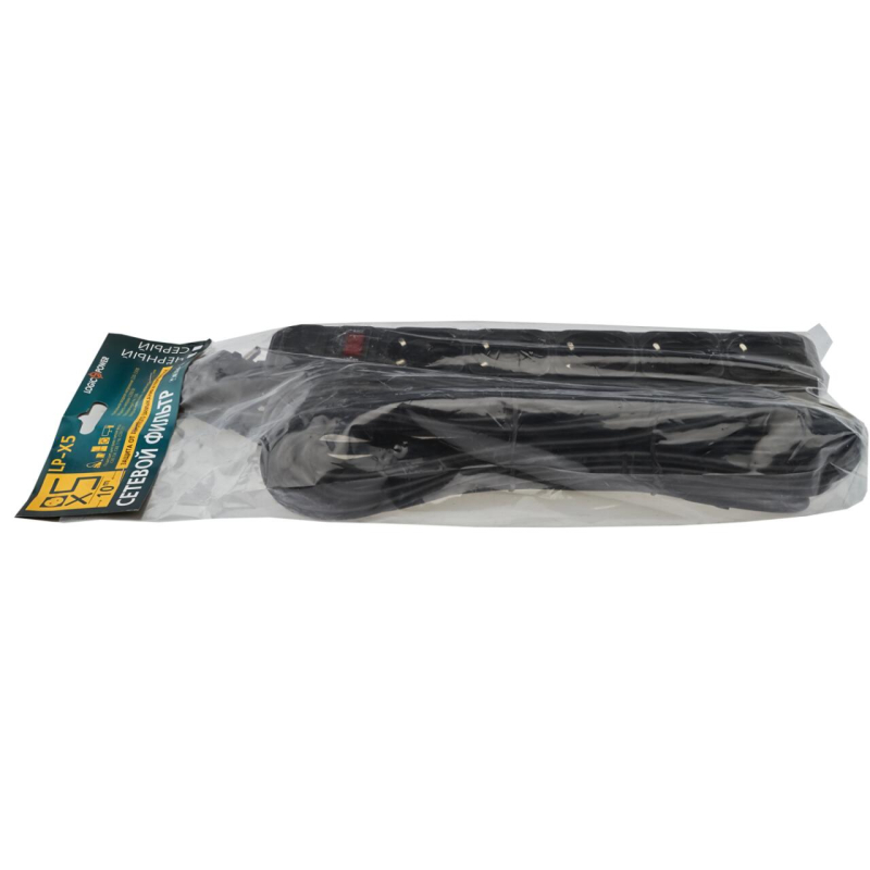 Мережевий фільтр LogicPower LP-X5 10 м Black