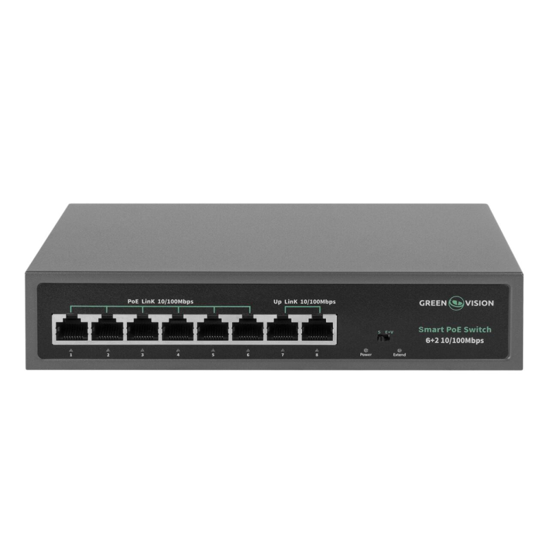 Комутатор Green Vision GV-014-D-06+2P POE