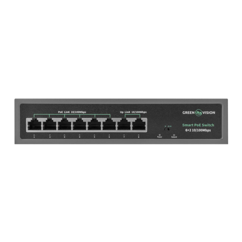 Комутатор Green Vision GV-014-D-06+2P POE