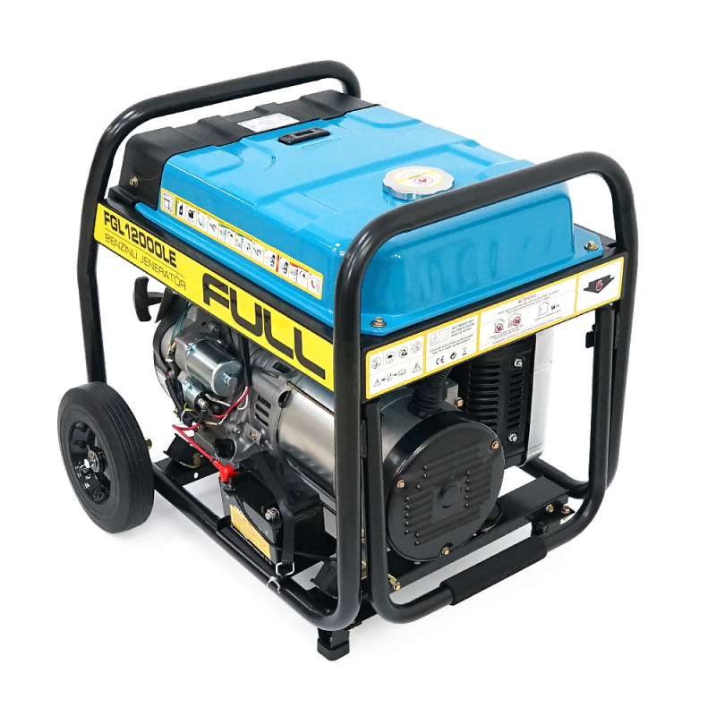 Бензиновий генератор FULL Generator FGL 12000LE, 1-фазний 230 В, 50 Гц, 12 кВА / 9,0 кВт, бак 28 л, витрата 3 л / год, ручний / стартер (без АКБ), 720x530x610 мм, 92 кг