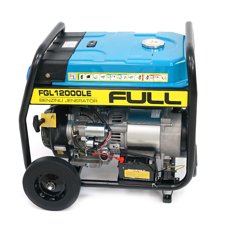 Бензиновий генератор FULL Generator FGL 12000LE, 1-фазний 230 В, 50 Гц, 12 кВА / 9,0 кВт, бак 28 л, витрата 3 л / год, ручний / стартер (без АКБ), 720x530x610 мм, 92 кг
