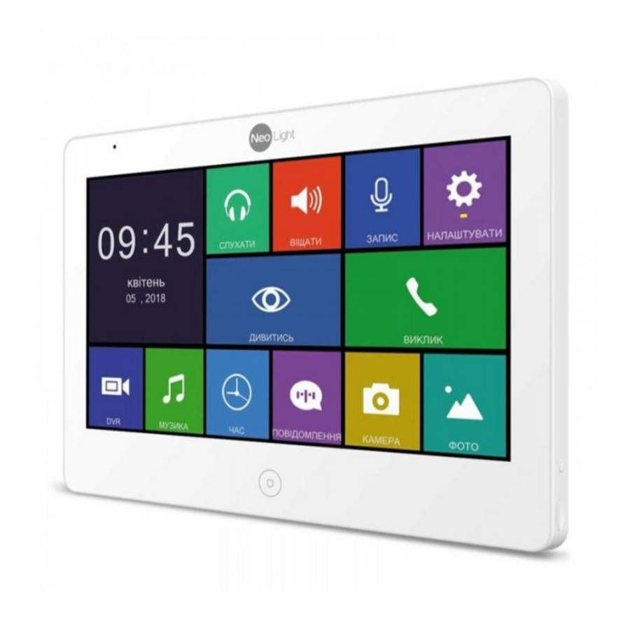 Відеодомофон Neolight Mezzo HD WF (by Balter) Touchscreen ємнісний White Wi-Fi