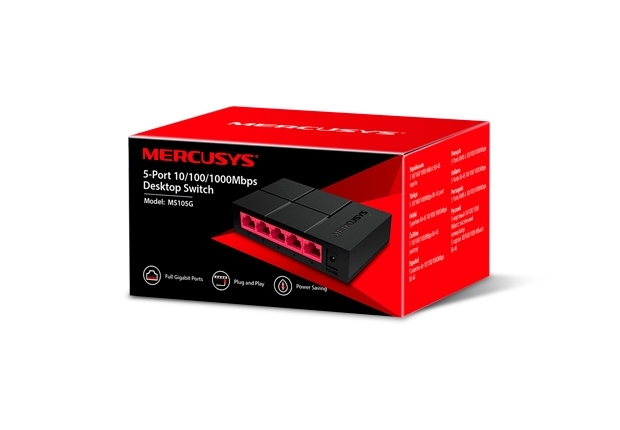 Некерований комутатор Mercusys  MS105G (5 портов Gigabit)