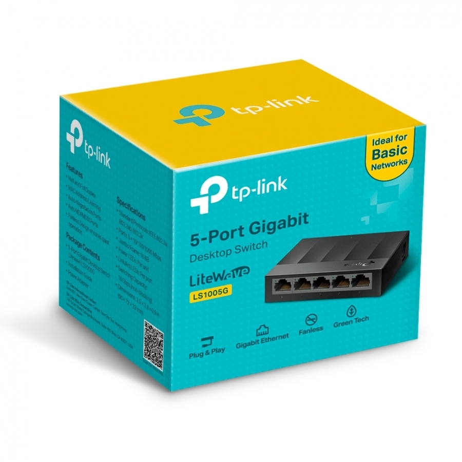 Некерований комутатор TP-Link LS1005G 1Gbit/s desktop 5-port