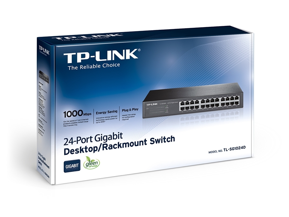 Некерований комутатор TP-Link TL-SG1024D 1Gbit/s rackmount 24 port