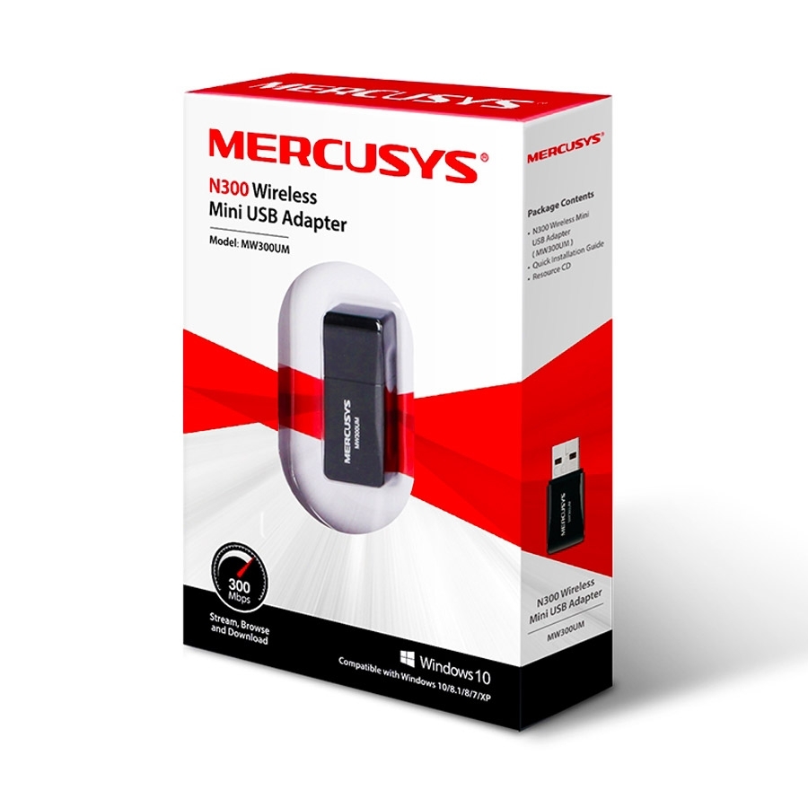 Wi-Fi роутер Mercusys  MW300UM mini USB Wi-Fi адаптер